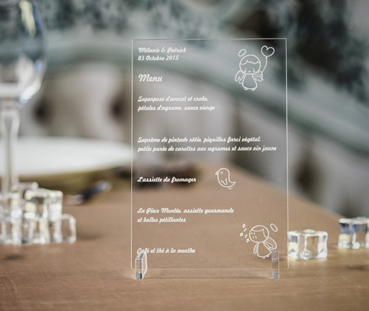 Menu Ange plexiglas