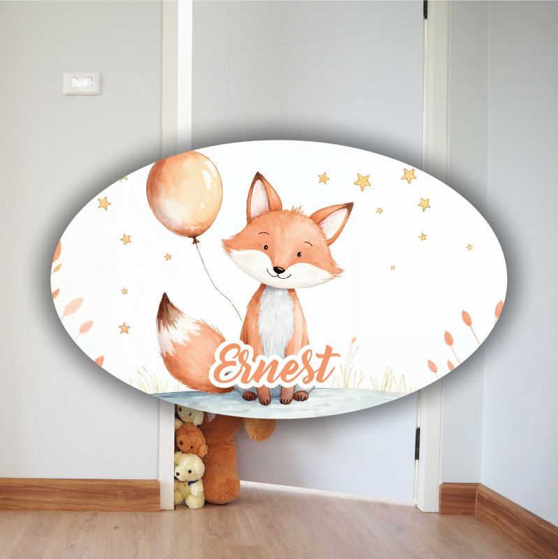 Plaque de Porte Chambre d'Enfant - Renard Mignon