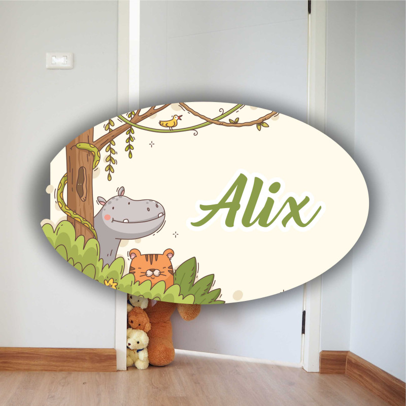 Plaque de Porte Chambre d'Enfant - L'Hippo Rigolo